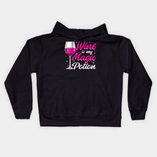 Funny Wine Is My Magic Potion Halloween Wino Pun Kids Hoodie